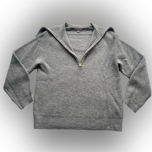 J.Crew Gray Half-zip stretch Sweater - Long Sleeve - Size M - Picture 2 of 15